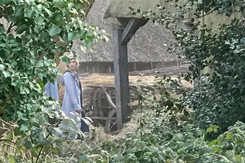 Jodie Whittaker filming Doctor Who at Little Woodham village in Gosport in February 2018