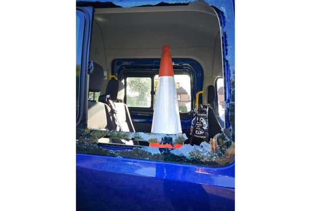 Ranvilles Junior School, in Fareham, staff discovered the school's minibus vandalised on Monday morning.