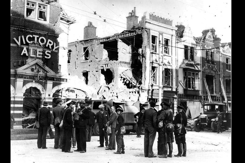 The Blue Anchor Hotel bombed during the blitz