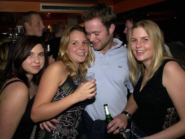 Clubbers enjoying a night out at Bar Bluu in Southsea in the 00s