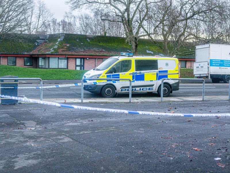 Police taped off the area.