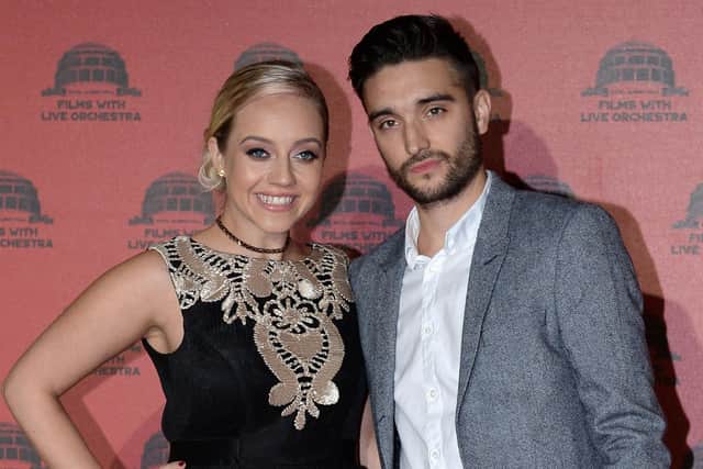 The Wanted singer Tom Parker and his wife Kelsey Hardwick. Photo: Stefan Rousseau/PA Wire