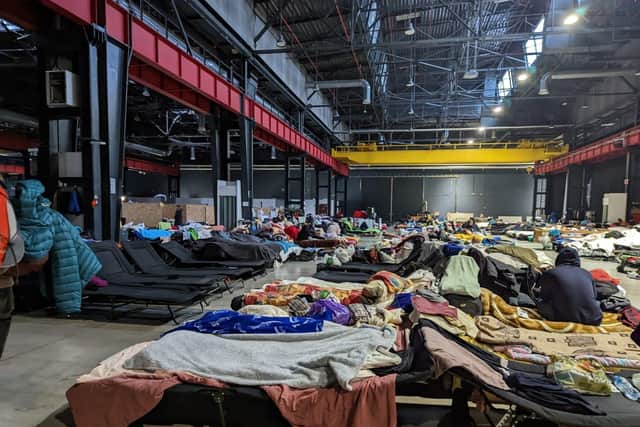 A refugee centre in Warsaw.