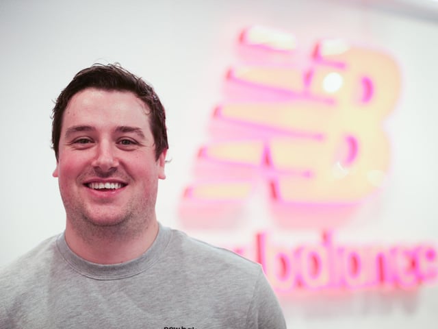 Store manager Eddie Warton at the New Balance shop opens in Gunwharf Quays, Portsmouth Picture: Chris Moorhouse (271124-20)