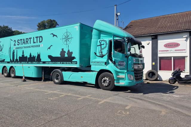 Minty Green Truck in a Tarmac Training Area, Owned By 2 Start Ltd