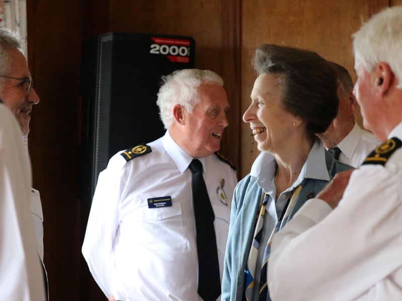 The Princess meets Mike Collins, Bob Hodgson, Geoff Quintaba. Credit Bev Livermore