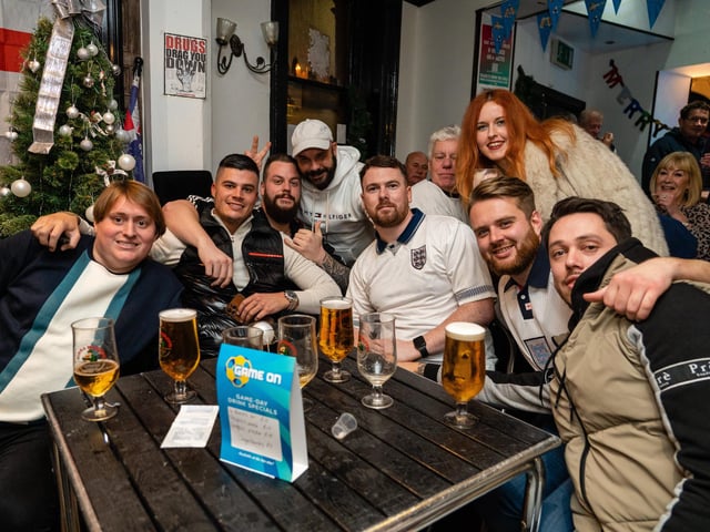 England fans in The Kings in Southsea at half-time of England vs France. Picture: Matthew Clark