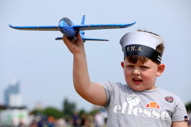 Dylan Overthrow, four, at Armed Forces Day on Southsea Common (jpns 170623-16)