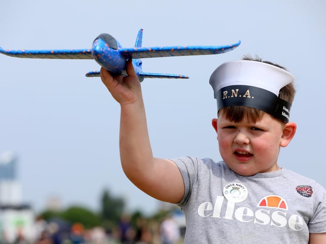 Dylan Overthrow, four, at Armed Forces Day on Southsea Common (jpns 170623-16)