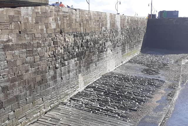 The damaged sea wall in Old Portsmouth before the repair work. Picture: Portsmouth City Council