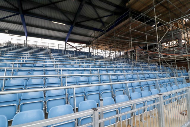 Work continues on the Milton End, which will include safe standing. Picture: Habibur Rahman