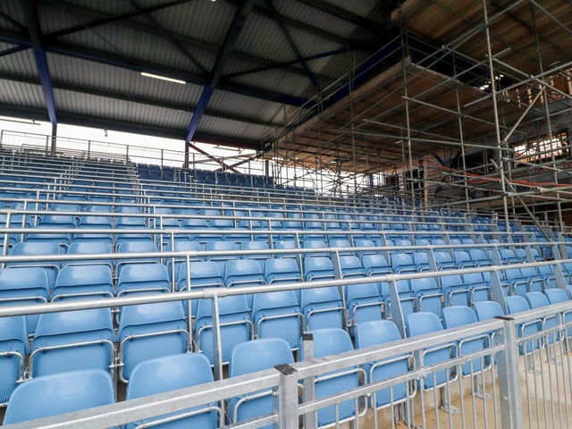Work continues on the Milton End, which will include safe standing. Picture: Habibur Rahman