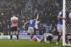 John Marquis celebrates netting Pompey's third goal in their convincing 4-0 triumph over Sunderland. Picture: Jason Brown/ProSportsImages