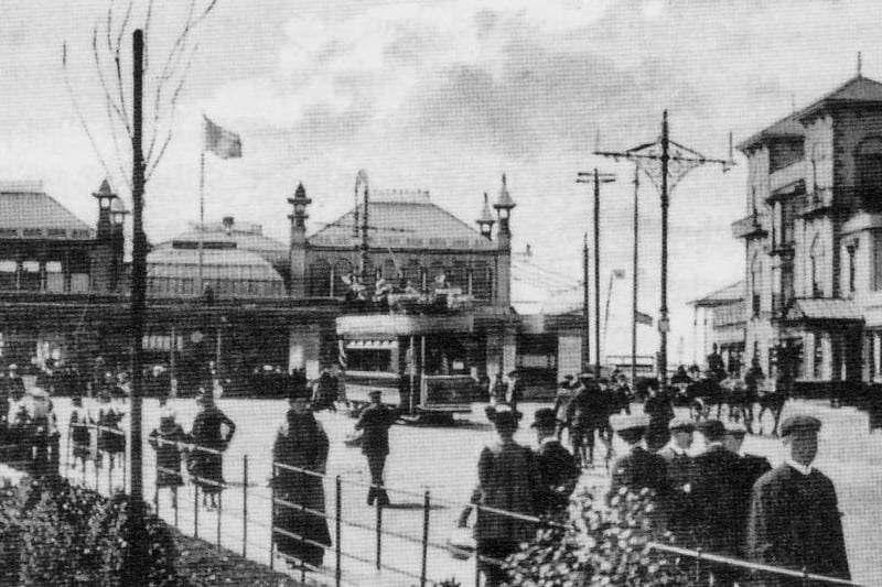 Clarence pier tramway terminus. The entrance to Clarence Pier about 1905