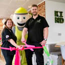 Lynette and Chris with MTLL mascot Larry