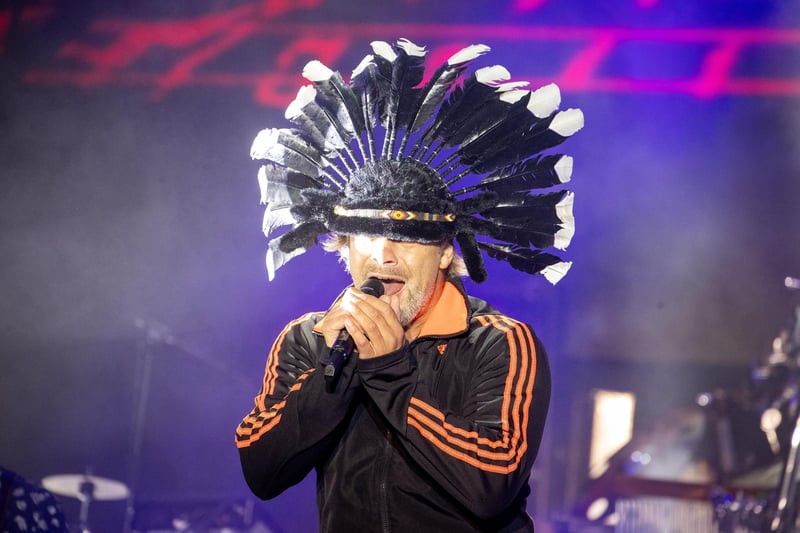 Jamiroquai closed Friday night with a nostalgic performance on the Common Stage.
Pictured is lead singer Jay Kay.
Photos by Alex Shute