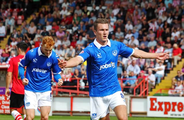 Jed Wallace would make 121 appearances and score 30 times for Pompey after plucked from non-league Lewes. Picture: Joe Pepler