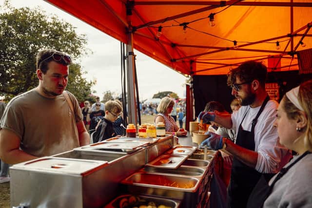 A food vendor in the Neighbourhood Eats area of Victorious Festival, 2023. Picture by Matt Sills