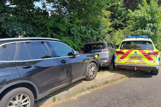 The drivers are now in police custody. Picture: Hampshire Roads Policing Unit.