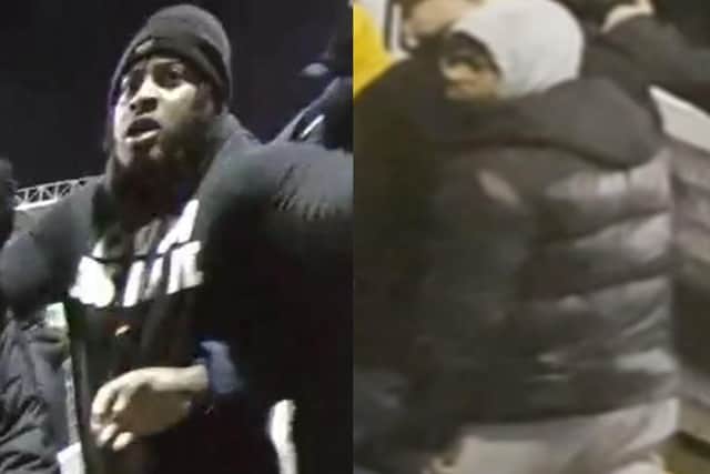 CCTV images of the men, described as 'being black, aged between 20 and 25 and of medium build', have been released by Hampshire police. Picture: Hampshire Constabulary.