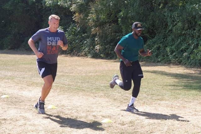 Two men are running 5k each day in November to raise funds for the Food Pantry in Portchester Methodist Church. Pictured: Peter Sanderson and Warren Chebby