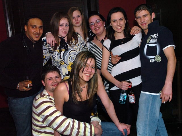 Clubbers enjoying a night out at Bar Bluu in Southsea in the 00s