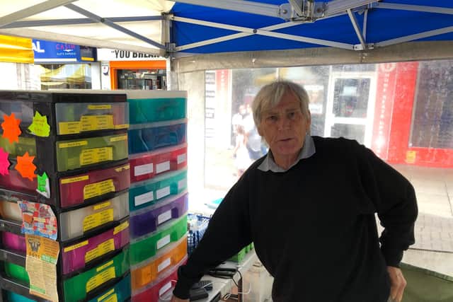Market trader Ray Micklefield, 69, who runs an e-cigarette stall. Picture: Richard Lemmer