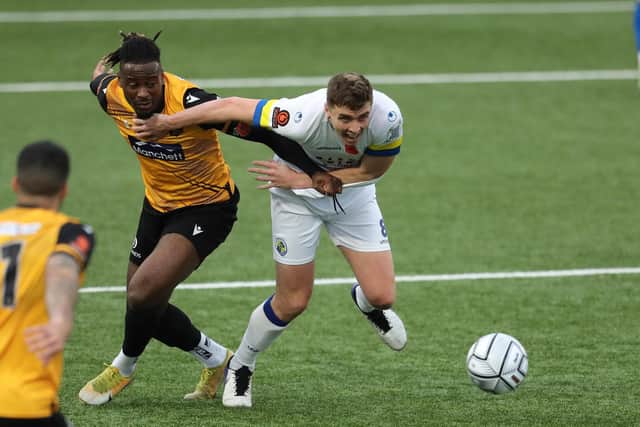 Midfielder Paul Rooney saw red in Hawks' FA Trophy defeat at Slough. Picture: Dave Haines