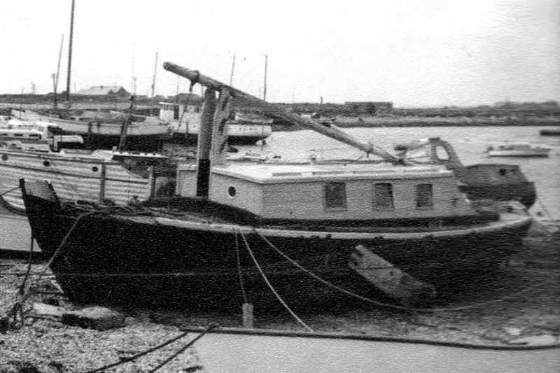 Beached at Kendall’s Wharf along the Eastern Road is the hulk ’Vebrina' in the 1960's.