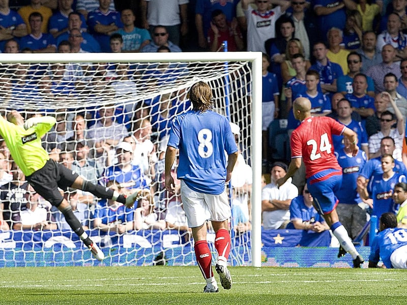 New recruit Freddie Piquionne marked his Pompey debut with two goals against Rangers at Fratton Park with 9,018 present. Signed on a season-long loan from Lyon, the striker made an instant impact for Paul Hart’s side against a Rangers team containing Pompey 2008 FA Cup winner Pedro Mendes and veteran defender David Weir.