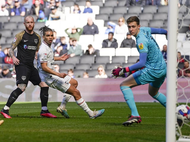 He shone at left-back on Friday, which included an excellent finish in the opening minutes. The goal has seen Ogilvie move up to second in Pompey’s goal-scoring charts this term in the league.