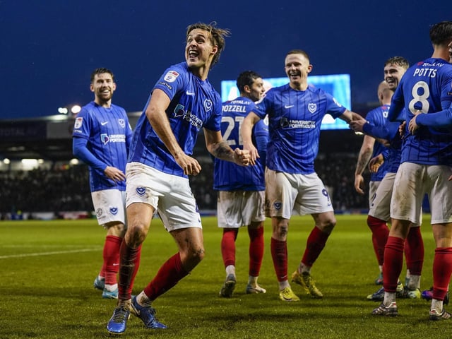 Ryley Towler clearly enjoyed scoring in front of the Fratton End.