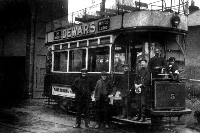 Sent in by Derek Turner of London Road, Cowplain it shows a Horndean tramcar outside the tramshed at Cowplain. 
Although it closed sometime in 1935 the shed was still in use as a garage until demolition years ago.