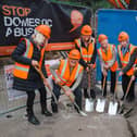 Stop Domestic Abuse Board of Trustees break-ground for a new Havant-based refuge.