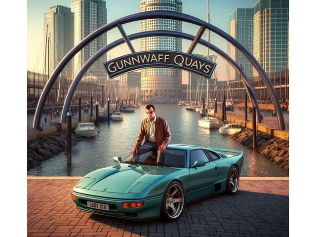 This is what Portsmouth would look like if it was in Grand Theft Auto. 
Picture credit: Bing Image Create