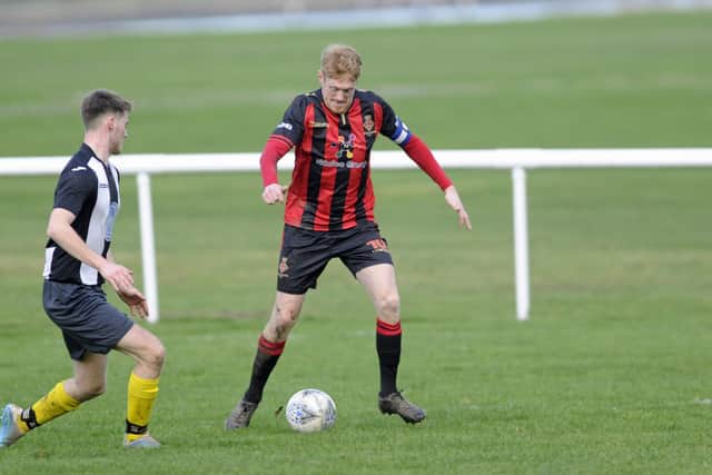 Tommy Woodward, right, netted Fleetlands' opening goal against Locks Heath and his set-pieces led to two more goals in their 4-3 home win over Locks Heath. Picture: Ian Hargreaves