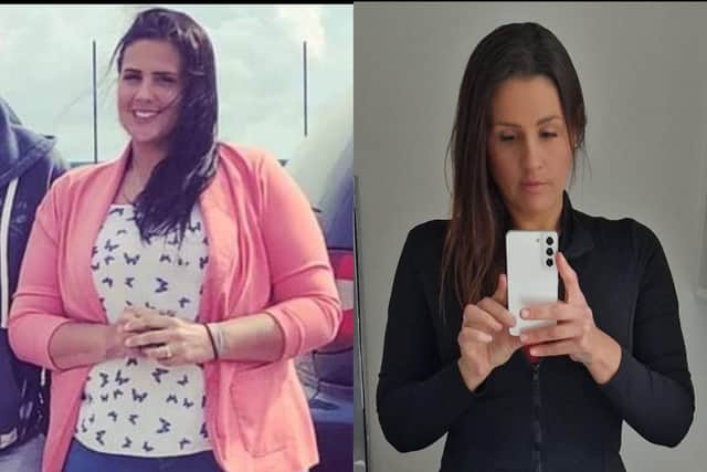 Before and after, Kelly’s 8 stone transformation