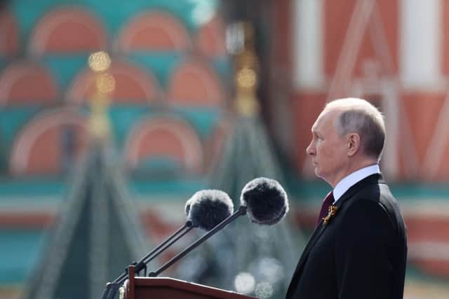 Putin began his speech thanking those who fought on behalf of the ‘motherland’ in WW2