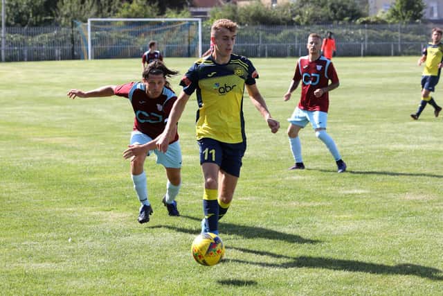 James Franklyn on the ball for Moneyfields against Westfields. Picture: Sam Stephenson