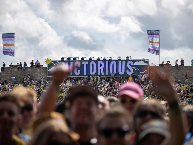 McFly were the surprise artist to perform on the Castle Stage on Saturday afternoon to a packed crowd.Pictured - Fans enjoying McFlyPhotos by Alex Shute