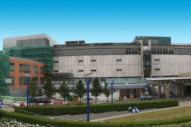 An exterior view of Southampton General Hospital.