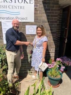 Councillor Bradley with Nick Scott Area Representative for Veolia.