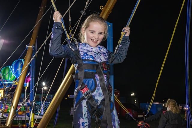 HMS Sultan held its annual bonfire and fireworks night on Thursday evening, as thousands of locals enjoyed all the fun of the fair. Pictured - Esme, 8 enjoying the trampoline Photos by Alex Shute