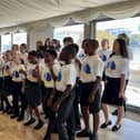 Youngsters from St John’s and St Edmund’s Catholic Schools in Portsmouth, perform during a reception held at The Houses of Parliament hosted by Portsmouth MP Stephen Morgan for the launch of The Mary Rose Trust's new legacy programme