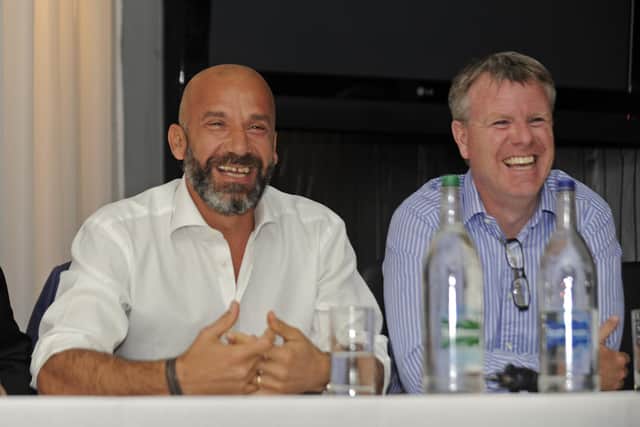 Gianluca Vialli and Andy Awford on June 10, 2014. Picture: Ian Hargreaves (141660-10).