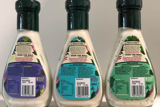Over The Wall on the back of bottles of English Provender Company dressings