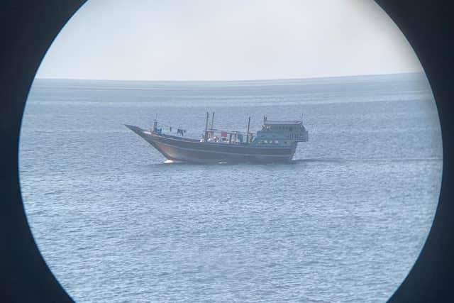 One of the boats pictured before Montrose raided it and seized a hidden haul of drugs. Photo: CMF-150