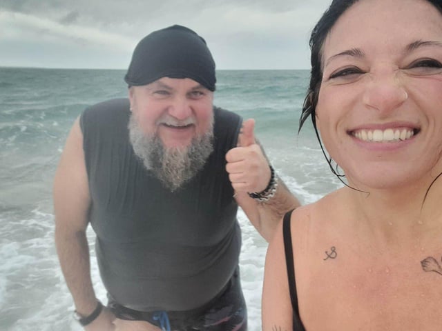 Radoslaw Krol joined for a dip.