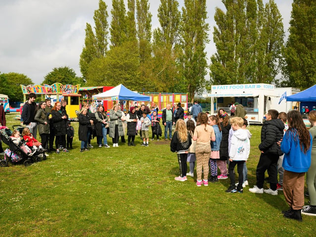 Pictured is: Pupils of Stamshaw Junior School sing to family and visitors.
Picture: Keith Woodland (270421-31)