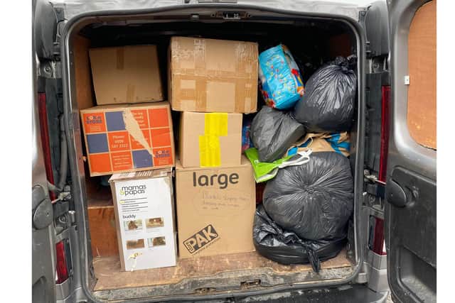 Donations bound for Ukrainians.